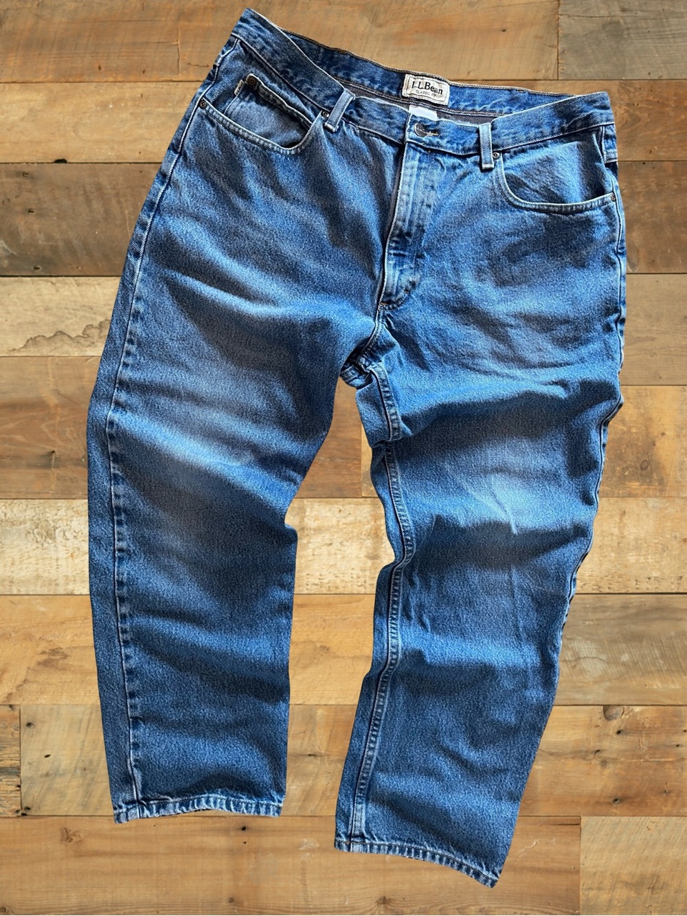 L.L.Bean Classic Fit Jeans Men’s 34x29 (Tagged 38x29) Blue Denim 100% Cotton